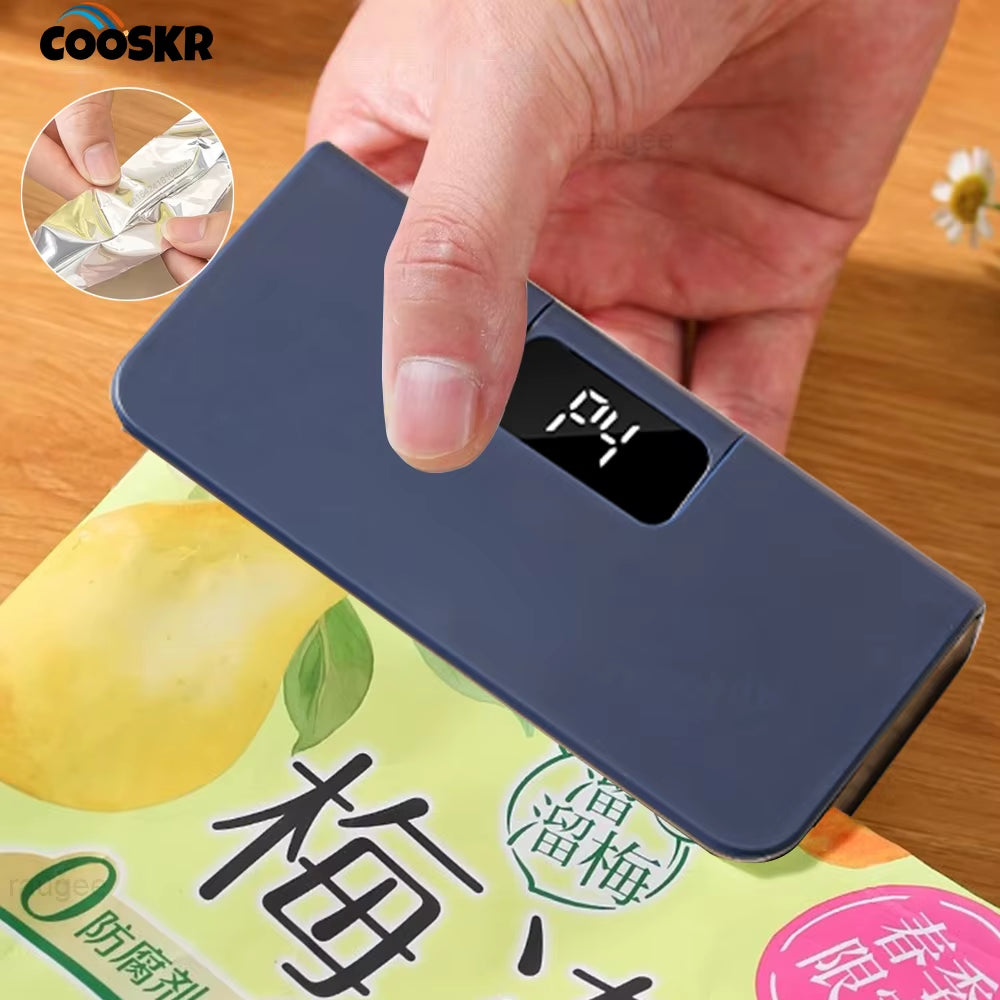 Mini Heat Sealer Plastic Bag Heat Sealing Machine Rechargable Plastic Storage Package Sealer Handheld Clip Bag Food Heat Sealer