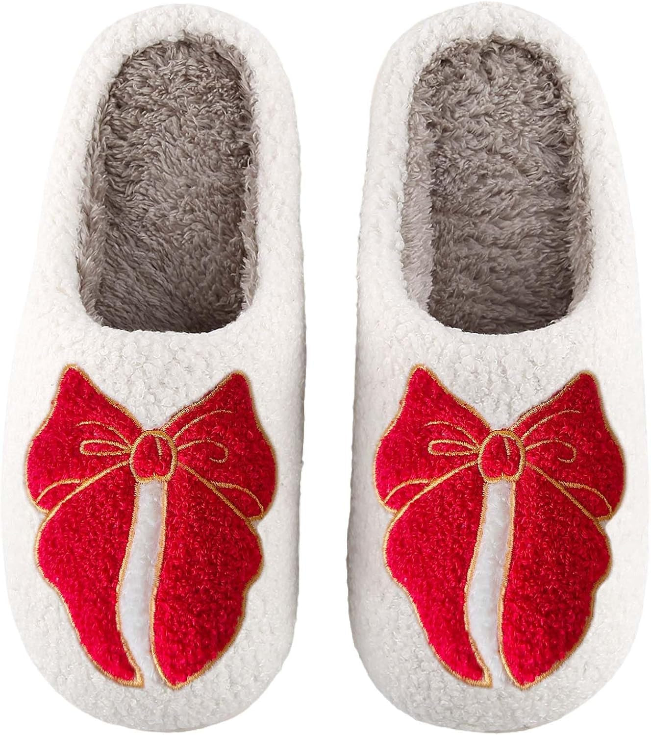 Womens Mens Slippers Retro Memory Foam Cute Cartoon Plush Fluffy Warm Fur Lined Slippers Indoor House Home Winter Shoes