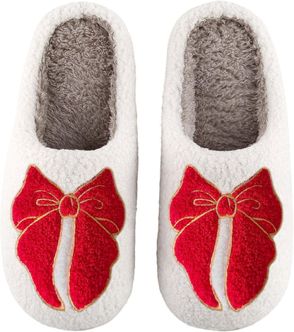 Womens Mens Slippers Retro Memory Foam Cute Cartoon Plush Fluffy Warm Fur Lined Slippers Indoor House Home Winter Shoes