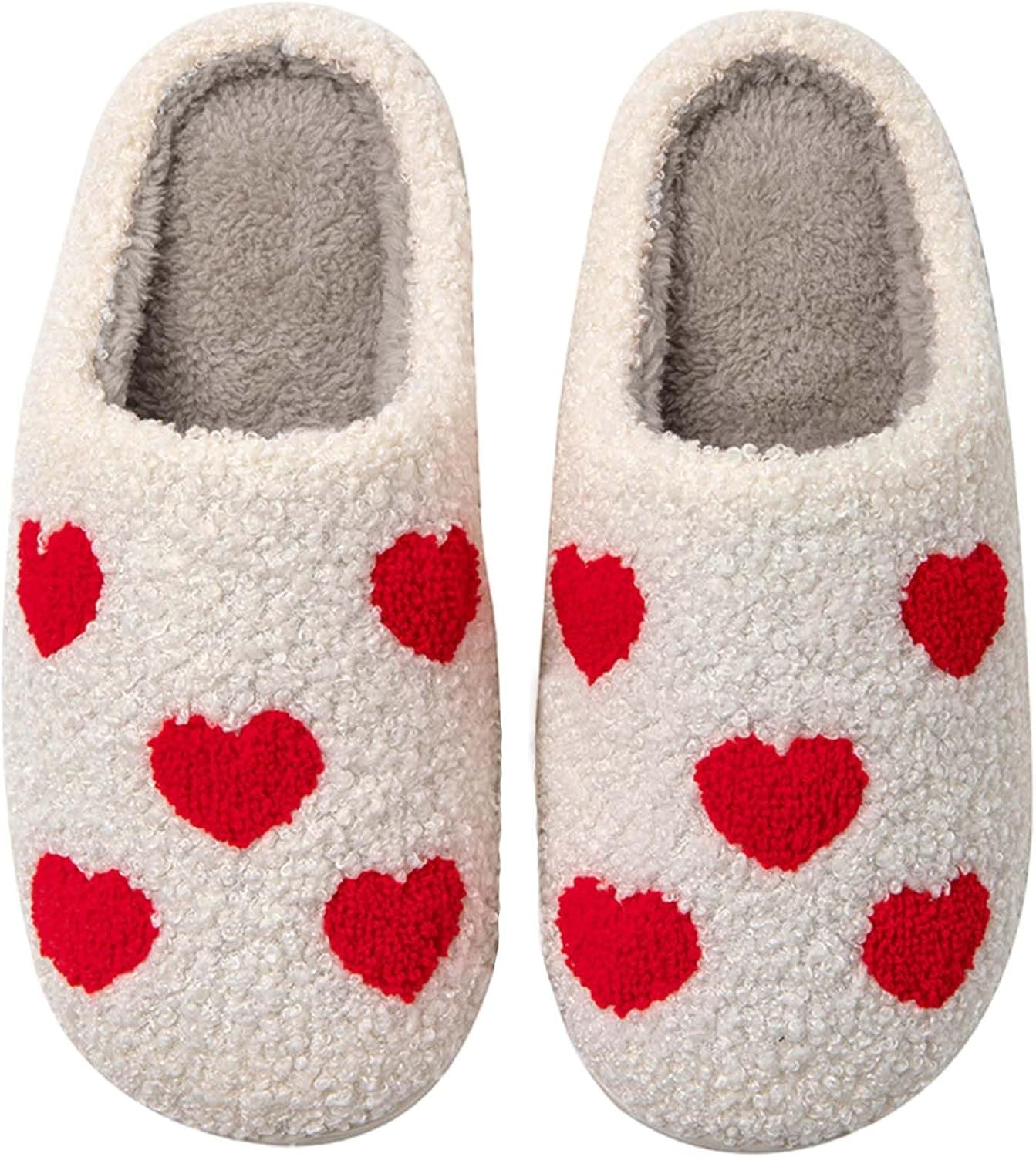 Womens Mens Slippers Retro Memory Foam Cute Cartoon Plush Fluffy Warm Fur Lined Slippers Indoor House Home Winter Shoes