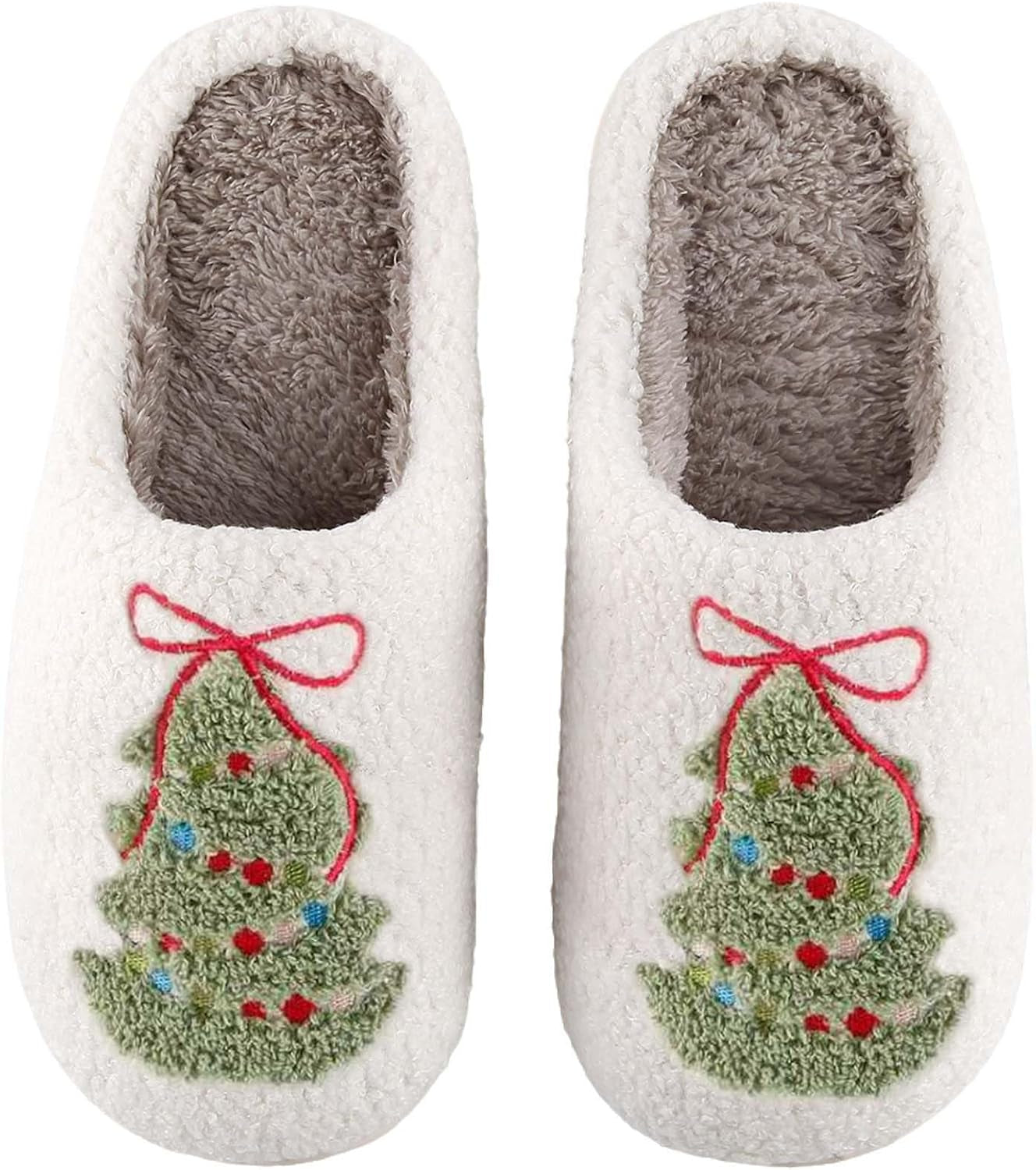 Womens Mens Slippers Retro Memory Foam Cute Cartoon Plush Fluffy Warm Fur Lined Slippers Indoor House Home Winter Shoes