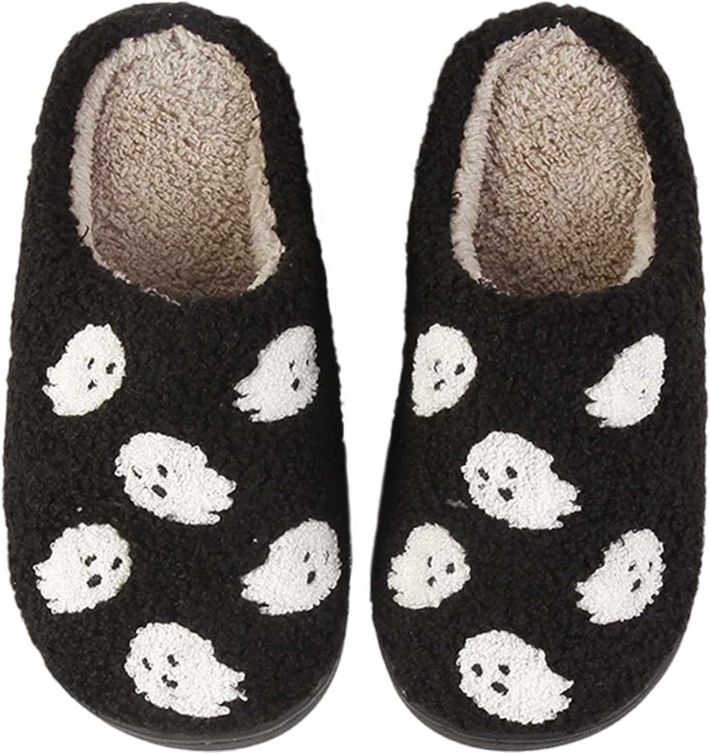 Womens Mens Slippers Retro Memory Foam Cute Cartoon Plush Fluffy Warm Fur Lined Slippers Indoor House Home Winter Shoes