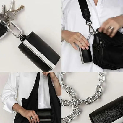 Mini Keychain Tote Bag Foldable with Key Ring Supermarket Eco-Friendly Bag Large Capacity Reusable Shopping Bag