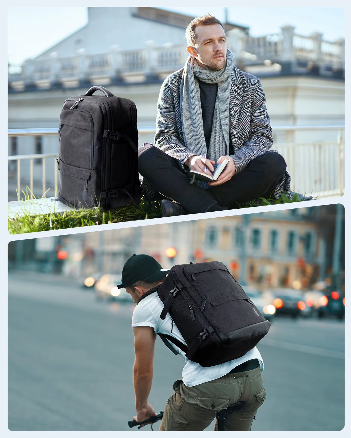 4Pcs 40L Travel Cabin Backpack  17.3'' Laptop Backpack Airline Carry on Luggage Backpack Suitcase with Packing Cubes