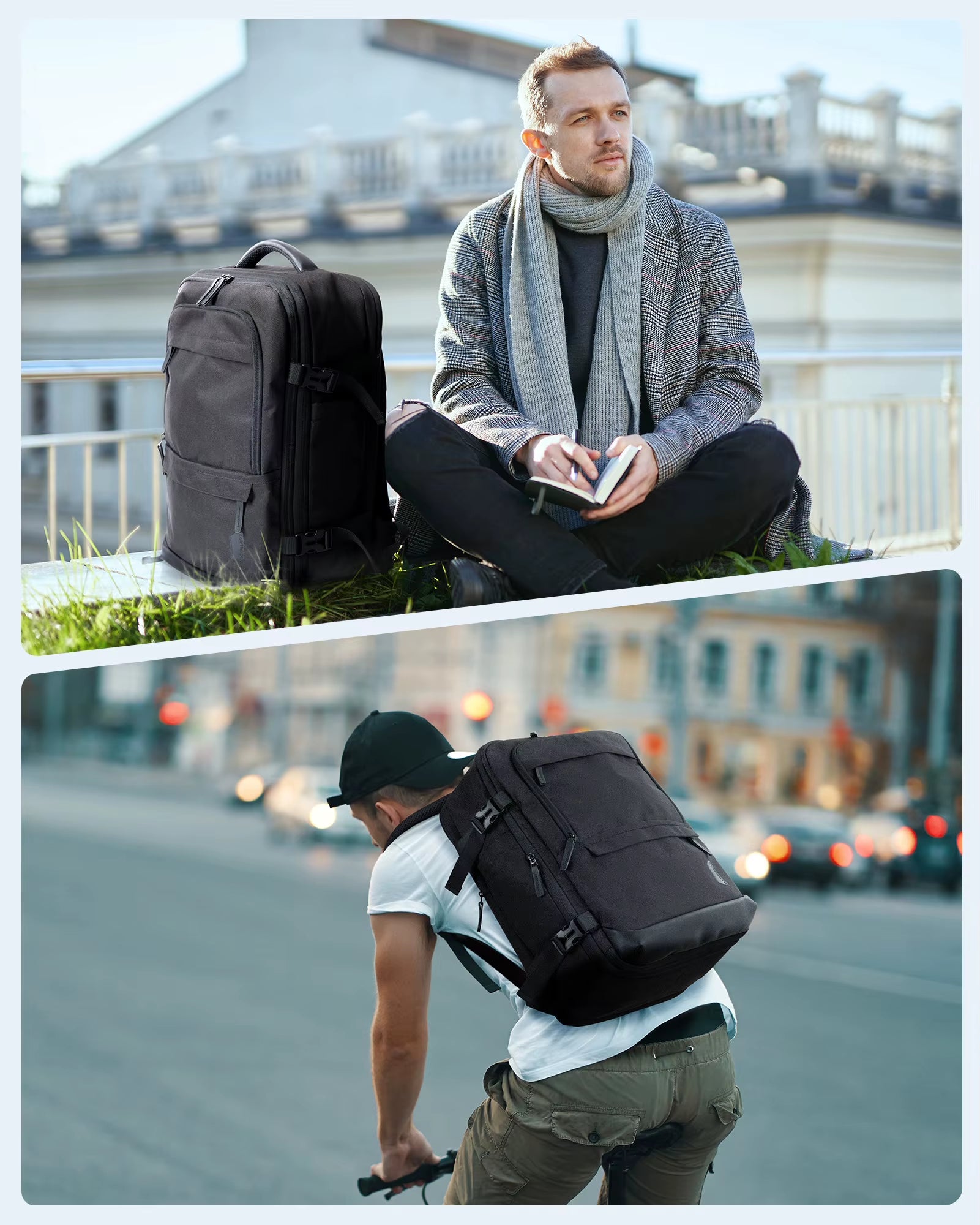 4Pcs 40L Travel Cabin Backpack  17.3'' Laptop Backpack Airline Carry on Luggage Backpack Suitcase with Packing Cubes