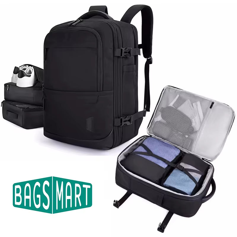 4Pcs 40L Travel Cabin Backpack  17.3'' Laptop Backpack Airline Carry on Luggage Backpack Suitcase with Packing Cubes