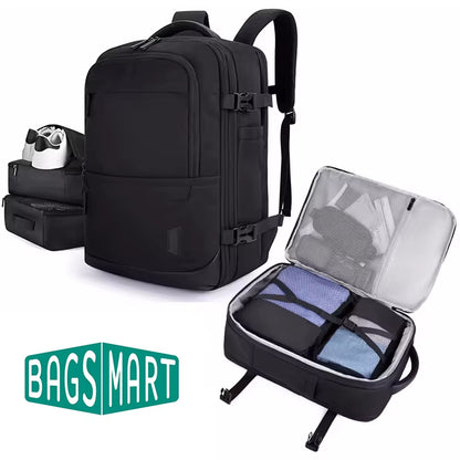 4Pcs 40L Travel Cabin Backpack  17.3'' Laptop Backpack Airline Carry on Luggage Backpack Suitcase with Packing Cubes