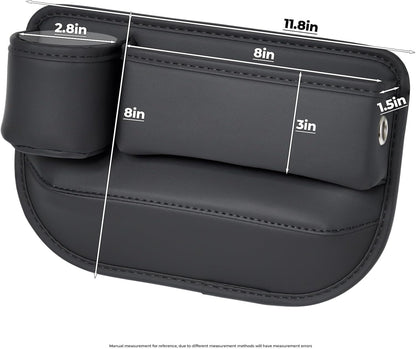 Leather Car Seat Gap Filler Organizer – Cup Holder 2-Pack