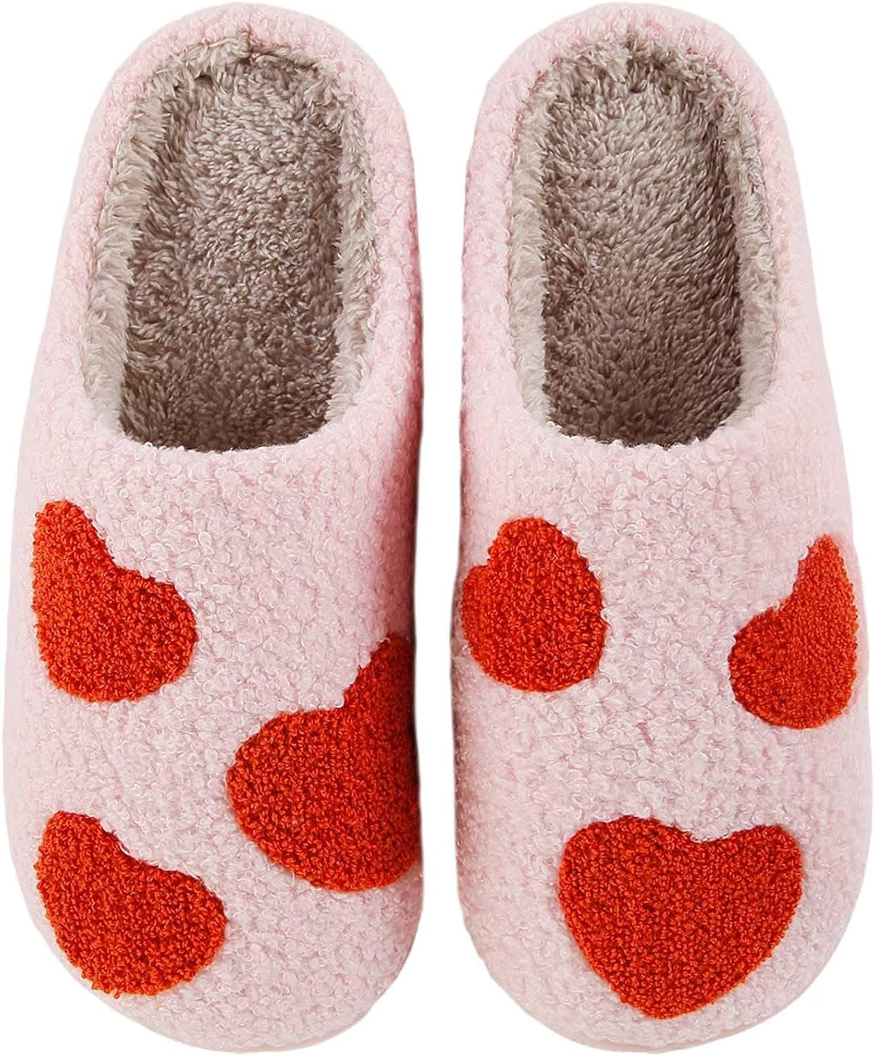 Womens Mens Slippers Retro Memory Foam Cute Cartoon Plush Fluffy Warm Fur Lined Slippers Indoor House Home Winter Shoes