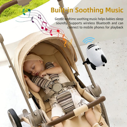 Portable Baby Cart Calming Device Multi-Functional Wireless Bluetooth Sleep Aid Vibrating with Soothing Music White Noise Sounds