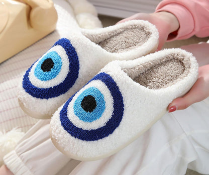 Womens Mens Slippers Retro Memory Foam Cute Cartoon Plush Fluffy Warm Fur Lined Slippers Indoor House Home Winter Shoes