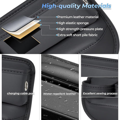 Leather Car Seat Gap Filler Organizer – Cup Holder 2-Pack