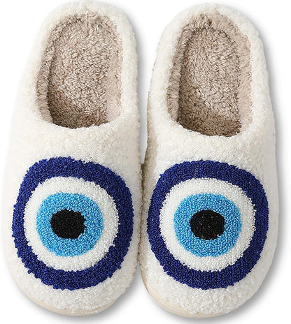 Womens Mens Slippers Retro Memory Foam Cute Cartoon Plush Fluffy Warm Fur Lined Slippers Indoor House Home Winter Shoes