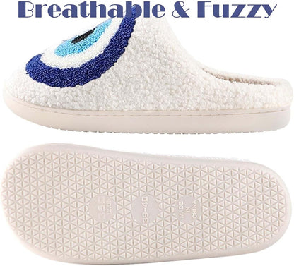 Womens Mens Slippers Retro Memory Foam Cute Cartoon Plush Fluffy Warm Fur Lined Slippers Indoor House Home Winter Shoes