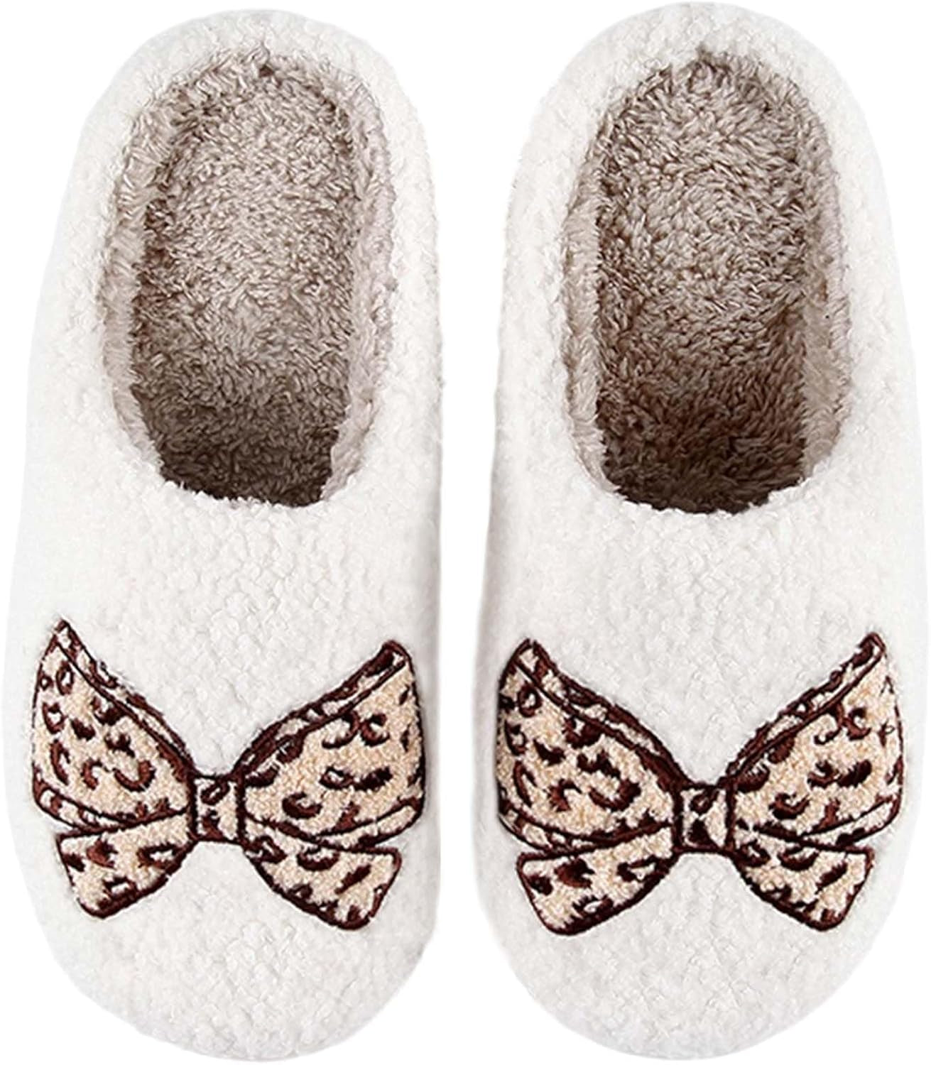 Womens Mens Slippers Retro Memory Foam Cute Cartoon Plush Fluffy Warm Fur Lined Slippers Indoor House Home Winter Shoes
