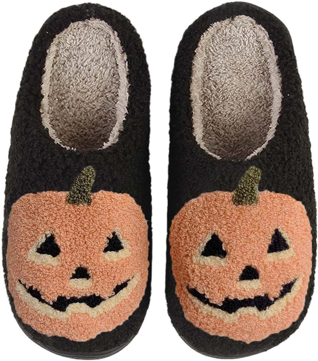 Womens Mens Slippers Retro Memory Foam Cute Cartoon Plush Fluffy Warm Fur Lined Slippers Indoor House Home Winter Shoes
