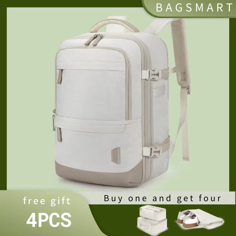 4Pcs 40L Travel Cabin Backpack  17.3'' Laptop Backpack Airline Carry on Luggage Backpack Suitcase with Packing Cubes