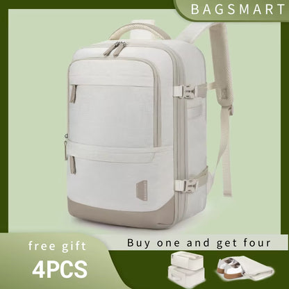 4Pcs 40L Travel Cabin Backpack  17.3'' Laptop Backpack Airline Carry on Luggage Backpack Suitcase with Packing Cubes