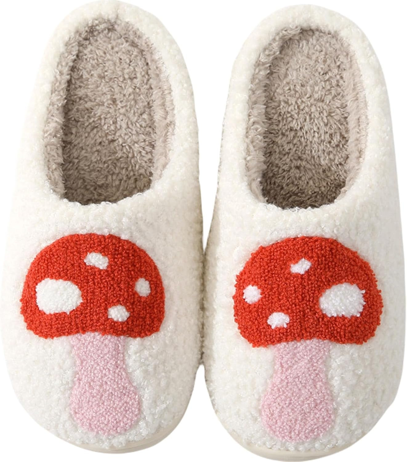 Womens Mens Slippers Retro Memory Foam Cute Cartoon Plush Fluffy Warm Fur Lined Slippers Indoor House Home Winter Shoes