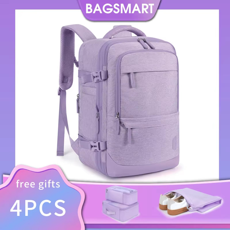4Pcs 40L Travel Cabin Backpack  17.3'' Laptop Backpack Airline Carry on Luggage Backpack Suitcase with Packing Cubes