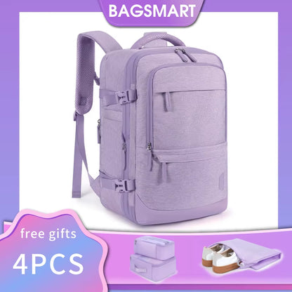 4Pcs 40L Travel Cabin Backpack  17.3'' Laptop Backpack Airline Carry on Luggage Backpack Suitcase with Packing Cubes