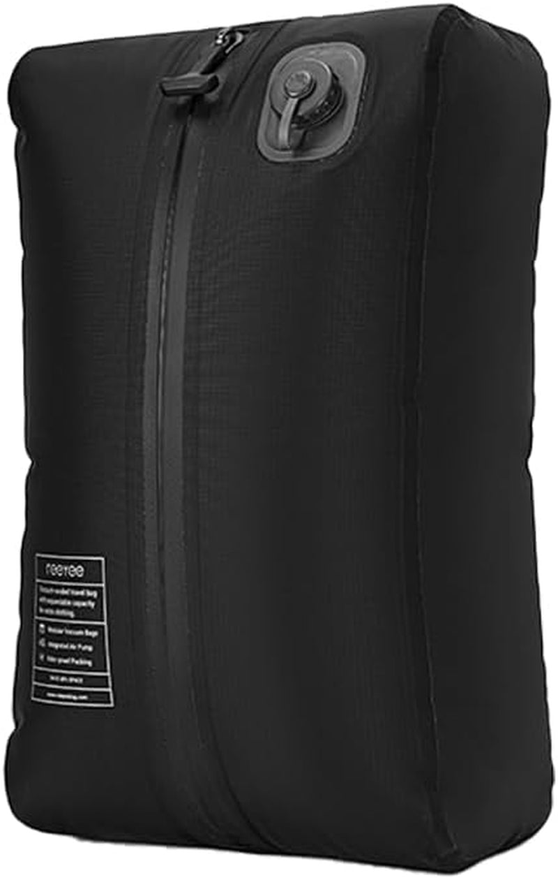 Electric Vacuum Compression Bag Kit, 20L Portable Travel Packing Cube with Built-In Pump, Type-C Rechargeable, Odor & Waterproof Anti-Rip TPU, Saves 60% Space Storage Bags (1, Black)
