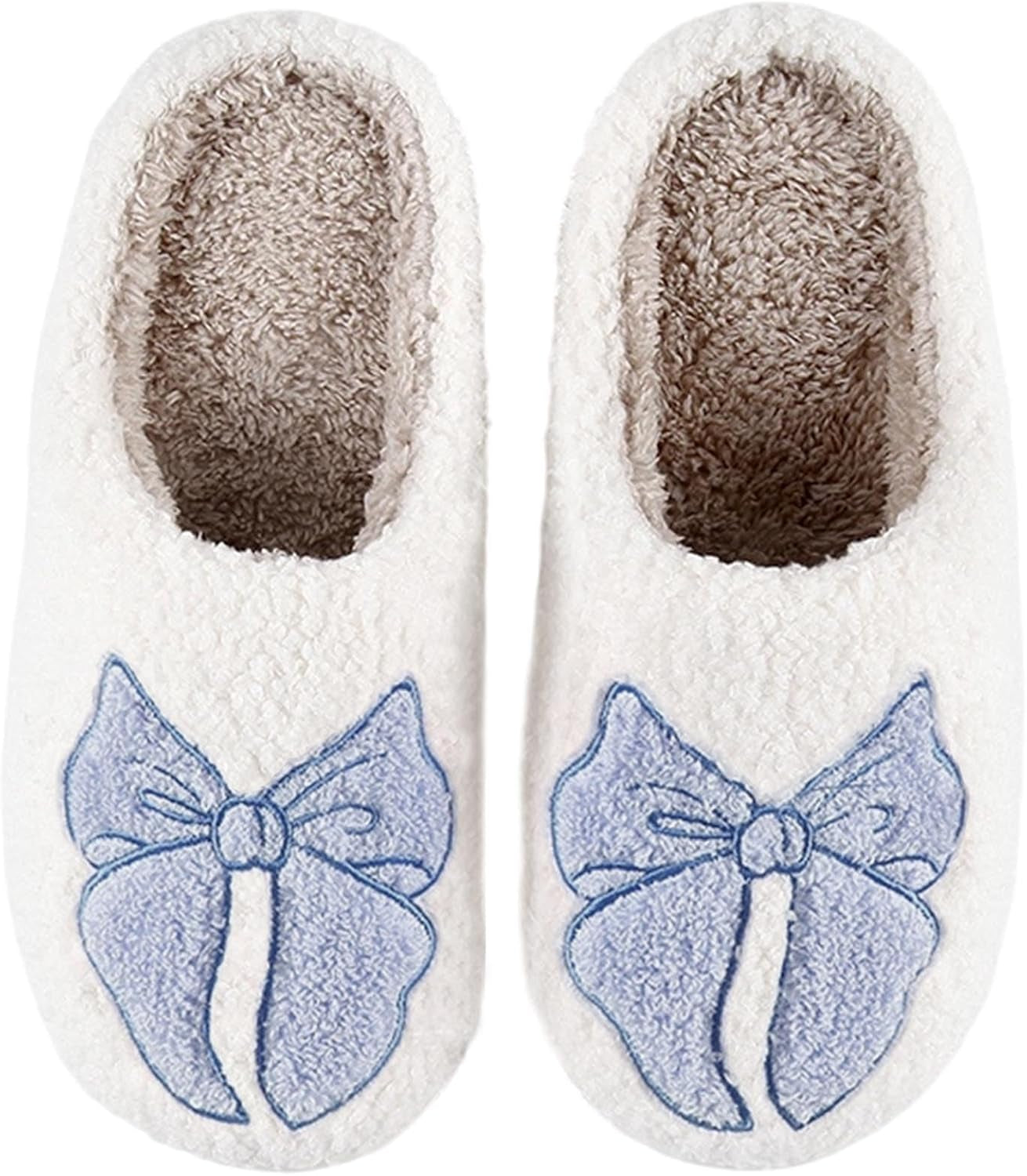 Womens Mens Slippers Retro Memory Foam Cute Cartoon Plush Fluffy Warm Fur Lined Slippers Indoor House Home Winter Shoes